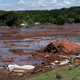 A structure lays in ruins after a dam collapsed near Brumadinho, Brazil, on Jan. 25, 2019.